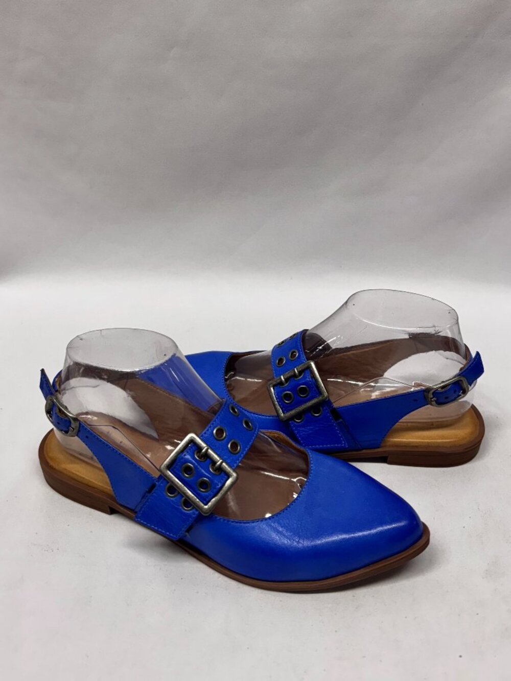 MIZ MOOZ WOMEN'S SLINGBACK MARY JANE LEATHER FLATS BLUE 37EU / 7US # T- 239